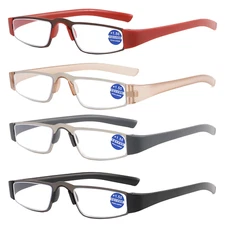4PCS Retro Metal Anti Blue Light READING GLASSES Women Men Reader +2.0 +2.5 +3.0
