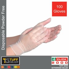 Vinyl Disposable Powder Free Gloves Clear Ambidextrous Synthetic PVC Click 2000 