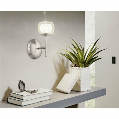 (2)  Eglo Ascolese light  94321a  LED Wall Light matte Nickel