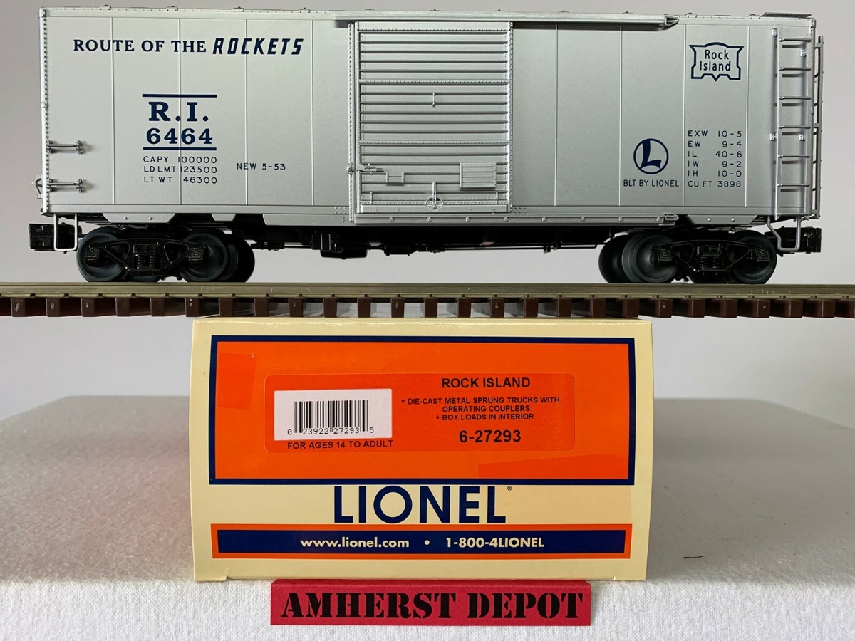 LIONEL 6-27293 O Scale ROCK ISLAND BOXCAR R.I. 6464 Route Of The Rockets LIONEL 6-27293 O Scale ROCK ISLAND BOXCAR R.I. 6464 Route Of The Rockets