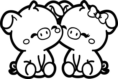 Niedliche Schweine Liebe Valentinstag Vinyl Aufkleber Sticker für Auto/Fenster/Wand