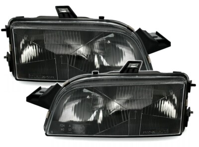 Scheinwerfer Set für Fiat Punto 1 176 GT in Schwarz H1 HALOGEN + LWR