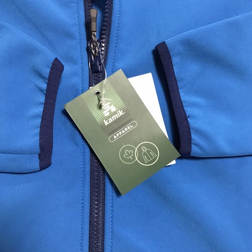 Kamik Youth Boys/Girls Soft Shell Jacket Size 12 Blue Stretchy Reflective Accent - Picture 7 of 10