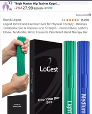 LoGest Twist Hand Exerciser Bars for Physical Therapy 