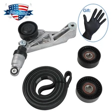 V-Ribbed Belt & Tensioner & Idler Pulley Kit for 2012-2018 JEEP Wrangler JK 3.6L