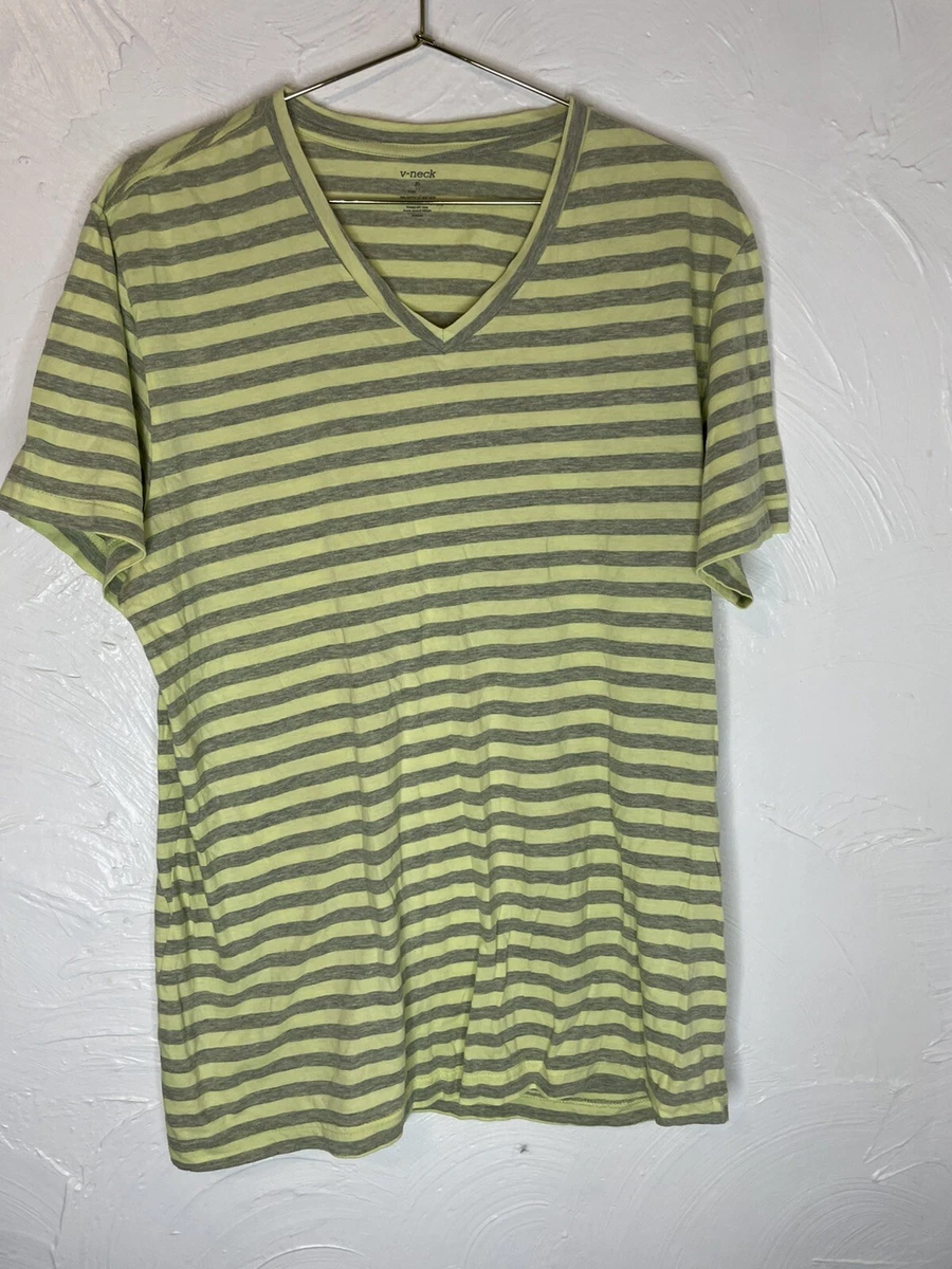 yellow and gray striped shirt