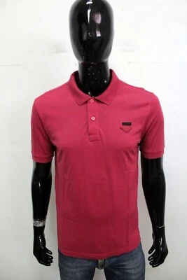 PRADA Polo Größe L Herren T-Shirt Jersey Rosa Baumwolle Logo Herr Italien - Bild 1 von 4
