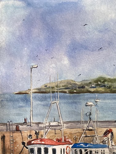 Watercolor Original Painting “The Pier” 11" x 15" NOT A PRINT - Picture 4 of 7