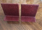 Vintage Mid Century Pair Old World Map Book Ends Leather — photo 3