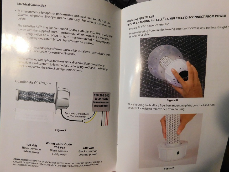New! RGF GUARDIAN ELEMENT AIR QRP5 Furnace purifier UV light 110v 208v