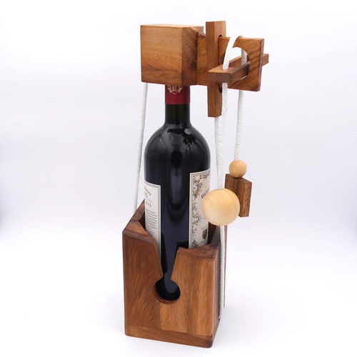 Flaschentresor – Edles Denkspiel aus Holz für große Flaschen - Bild 8 von 21