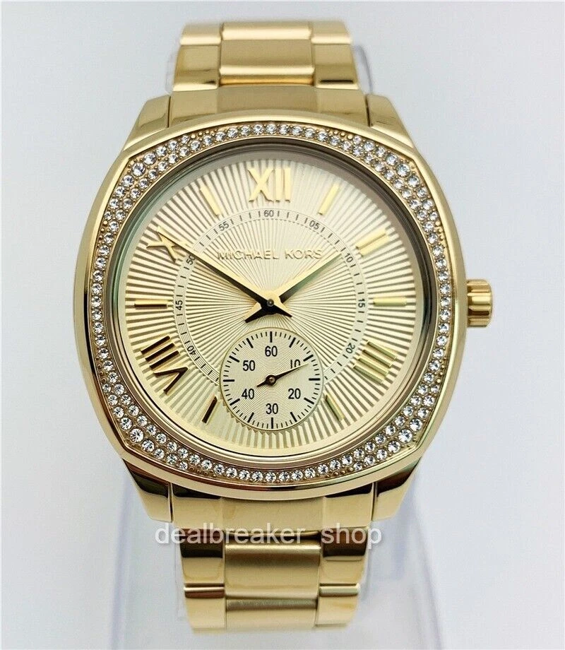 MICHAEL KORS Bryn Crystals Bezel Gold Tone 40mm Ladies Wrist Watch