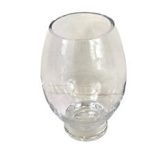 Clear Glass Vase With Rounded Design  Thick Base C152
