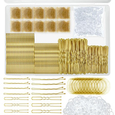 510PCS Blonde Bobby Pins Hair Pins Kit with Hair Net, Includes 100 Bobby Pins f