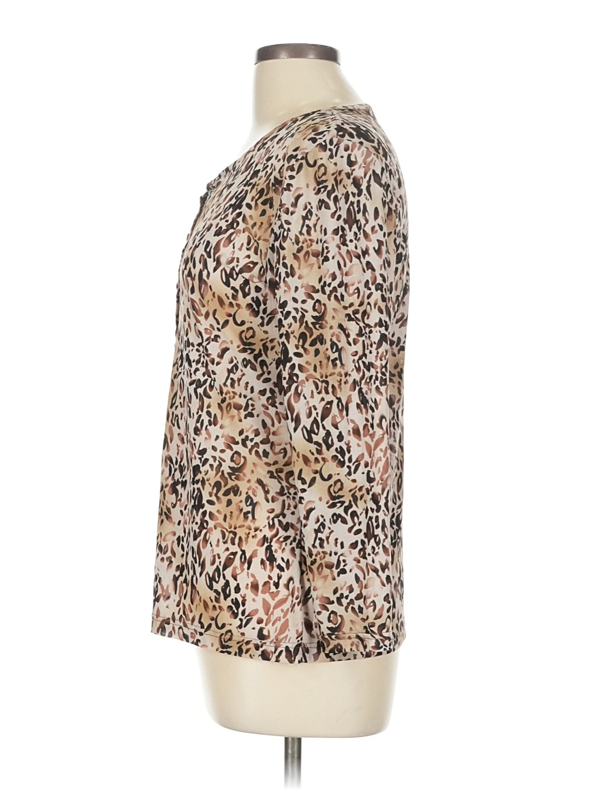 Rafael Essential Women Brown Long Sleeve Blouse L thumbnail 4