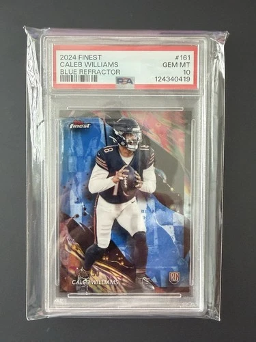 2024 Topps Finest - Caleb Williams #161 Blue Refractor 148/150 PSA 10