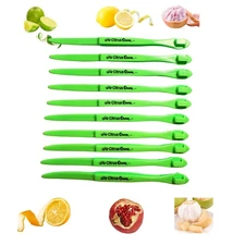 Green Citrus Peelers - 10 Pack Professional Fruit Peeling Tools for Oranges L...