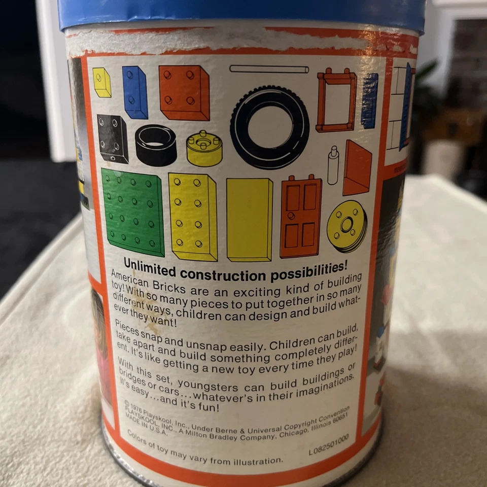 DE COLECCIÓN 1976 - PLAYSKOOL AMERICAN BRICKS: BLOQUES DE CONSTRUCCIÓN DE PLÁSTICO 186 piezas Foto 2 de 4