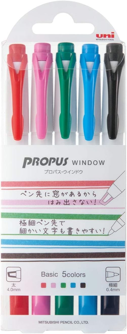 5 Color Set Uni Propus Window Basic Color Highlighter, Pus-1