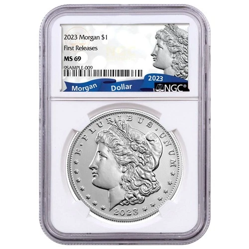 2023 (P) $1 Morgan Silver Dollar NGC MS69 First Releases Exclusive Morgan Label