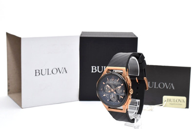 BULOVA 98A185 CURV analog quartz  black gold with box men's wristwatch