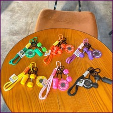 HOT! Fitness Keychain Gym Barbell Key chain Weightlifting Keyring Silicone