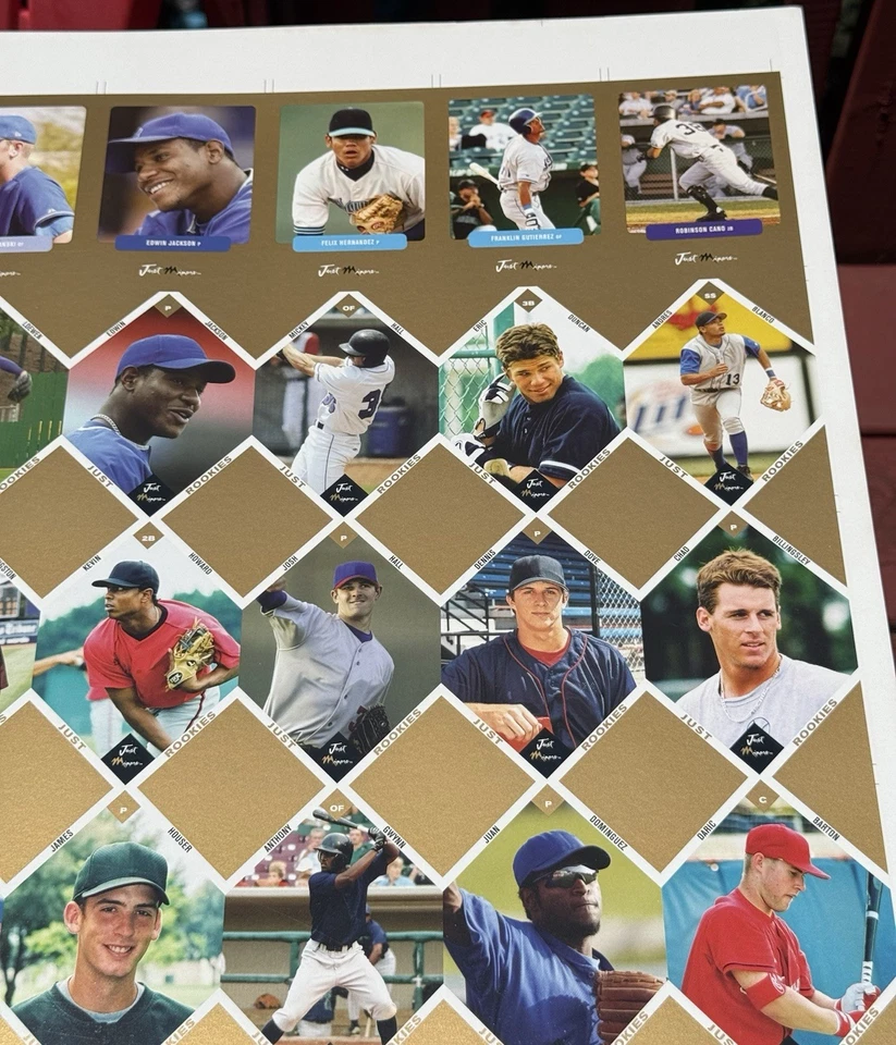 RARO! 2003 Just Memorabilia Folha OURO SEM CORTES 28x40 Hamels Felix Hernandez Cano - Imagem 4 de 4