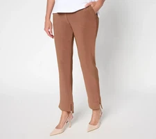#AW2546 Attitudes by Renee Petite Euro Knit Straight Leg Ankle Pants Size MP