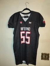Pre owned Women's WFA Football Xenith Inferno #55 Black Jersey Size XL