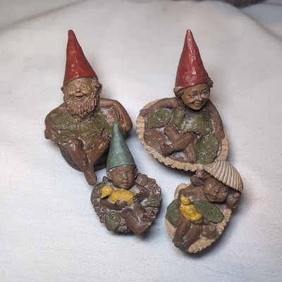 4x Signed Tom Clark Gnomes ''HOT TUB FAMILY'' BUZZY, BUBBLES, DARCY, ERNIE 