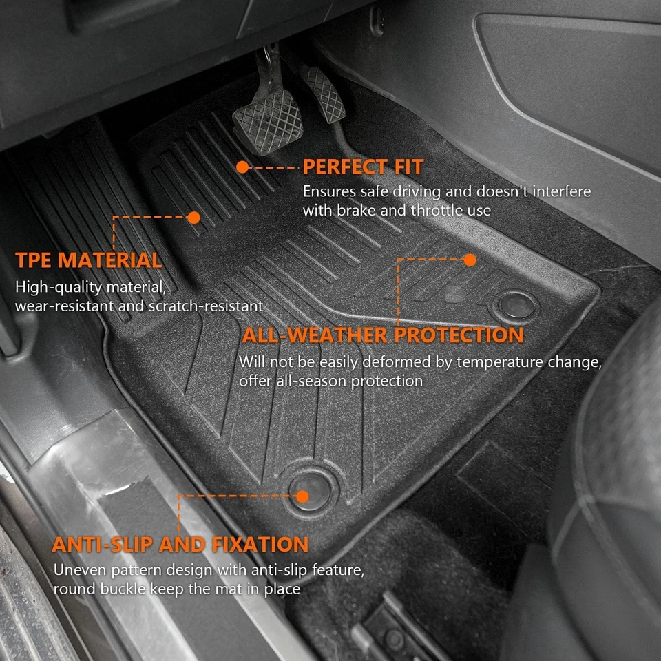 For 2018-2025 Volkswagen Atlas Floor Mats Cargo Mat Trunk Liner Backrest Mats Foto 4 de 4