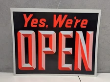 Vintage NASSCO Open Closed Store Sign 19x15 Santa Cruz California Double Sided