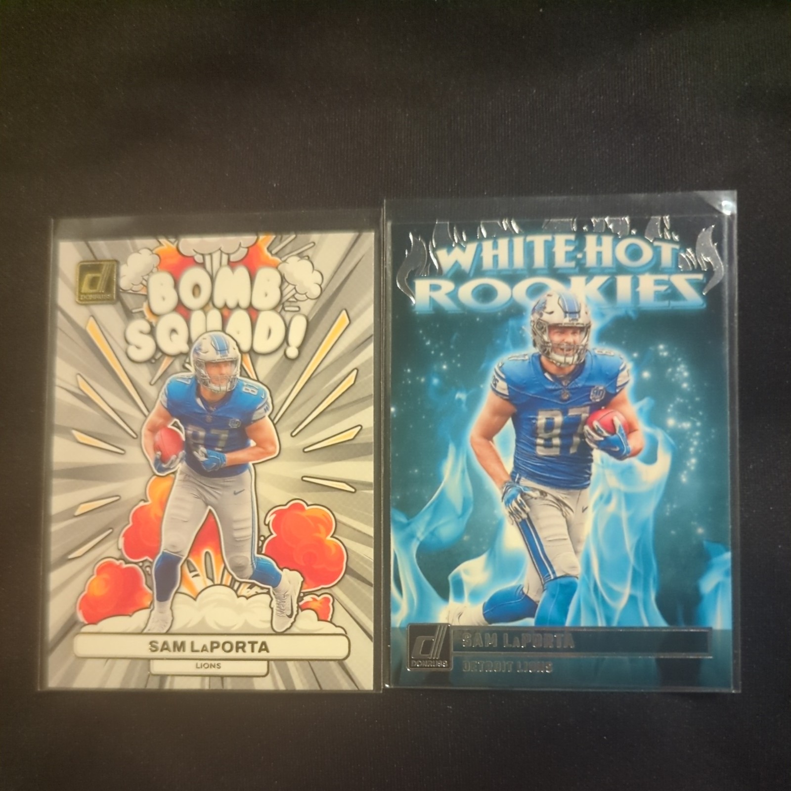2023 Panini Donruss - Bomb Squad #BS-28 & White Hot #WHR-6 Sam Laporta (RC)