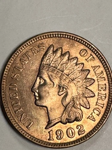1902 Red-Brown Indian Head Copper Cent 1C GEM Great Luster 4 Diamonds
