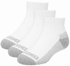Cushees Thick Ankle Socks, 3 pairs/order (US,XL White)