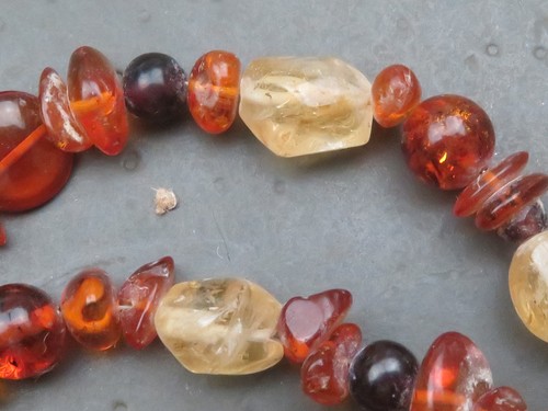 SAJEN Sterling silver 925 Amber Garnet Moon stone Citrine Necklace - Picture 9 of 11