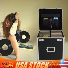 Vinyl Record Storage Box For Up To 50+ 12-inch Albums, Records Crate, Lp Album S