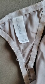 NWT Vintage Silver Tie String Bikini with Fur Tassels Size 7