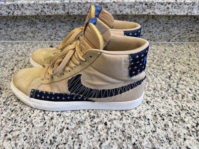 Nike SB Blazer Mid Size: 12 - Patchwork Tan Navy High Top Sneakers Men s