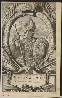 MOCTEZUMA II ATZEC EMPEROR MEXICO 1671 MONTANUS UNUSUAL ANTIQUE PORTRAIT