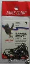 EAGLE CLAW Black Barrel Swivels Size 7 Qty (7) 1042-007