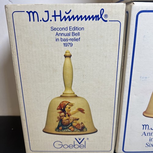 4 HUMMEL JAHRESGLOCKEN IN ORIGINALKARTONS 1979, 1982, 1983, 1985 TOP - Bild 3 von 9