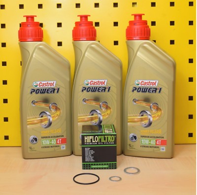 Öl Ölwechselset Ölfilter für BMW F 650 GS CS Dakar Scarver Castrol Power 1 10w40