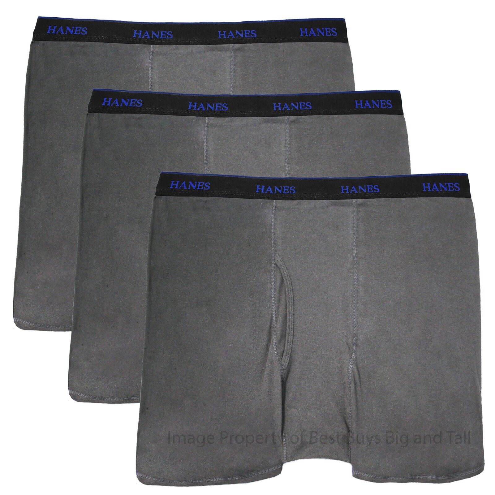 Big Import amp; Tall Underwear Cheap mail order sales Cotton Blend 3-Pack BRIEFS BOXER 2 GRAY