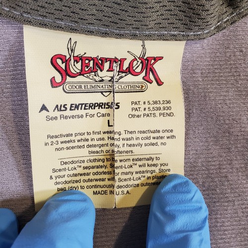 Scentlok Green Odor Eliminating Clothing Size L Base Layer Hunting Zip Top USA - Picture 5 of 13
