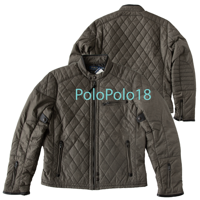 Polo Ralph Lauren Zip Quilted Biker Motorcycle Gray Jacket W/leather Size M for sale online | eBay