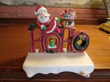 K.S.A. Cast Iron Double Stocking Holder ~ Ho Ho Santa, Gifts 