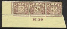 D18 2/6 Block Cypher Postage due Control K29 imperf UNMOUNTED MINT