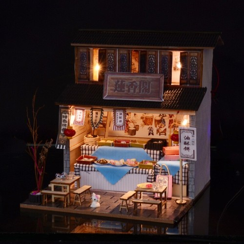 Diorama Miniature House Building Model Set LED Lighting Scene Display Model Gift - Picture 238 of 262