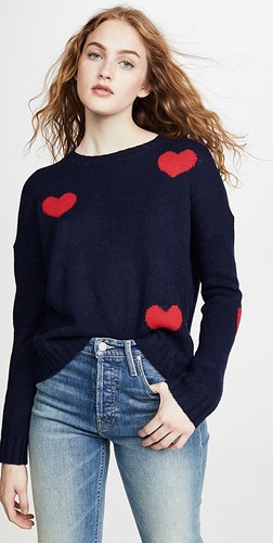 Medium RAILS Heart Perci Sweater Blue 
